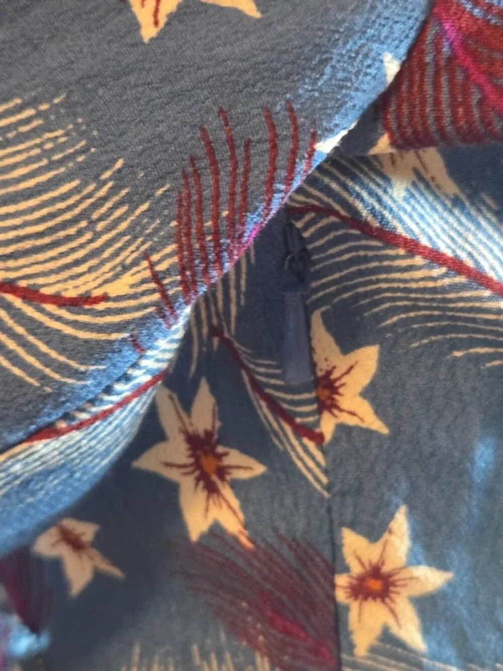& Other Stories Paris Atelier Floral Feather Blue Faux Wrap Dress - Size 0 - Picture 8 of 11